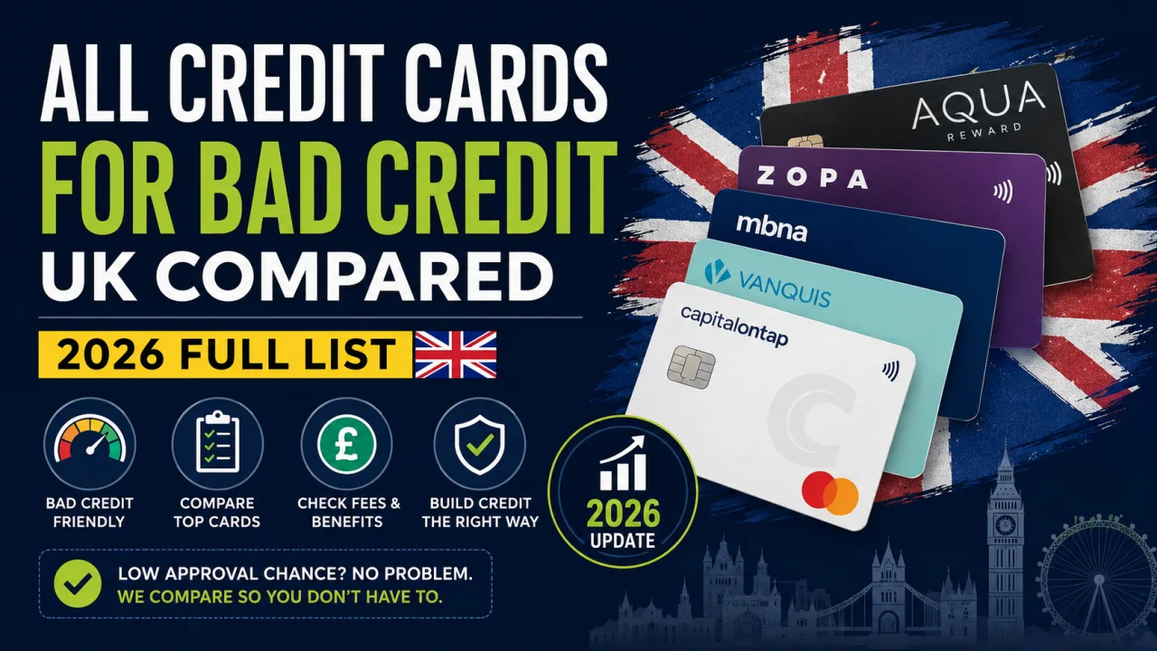 All Credit Cards for Bad Credit UK Compared (2026 Full List)