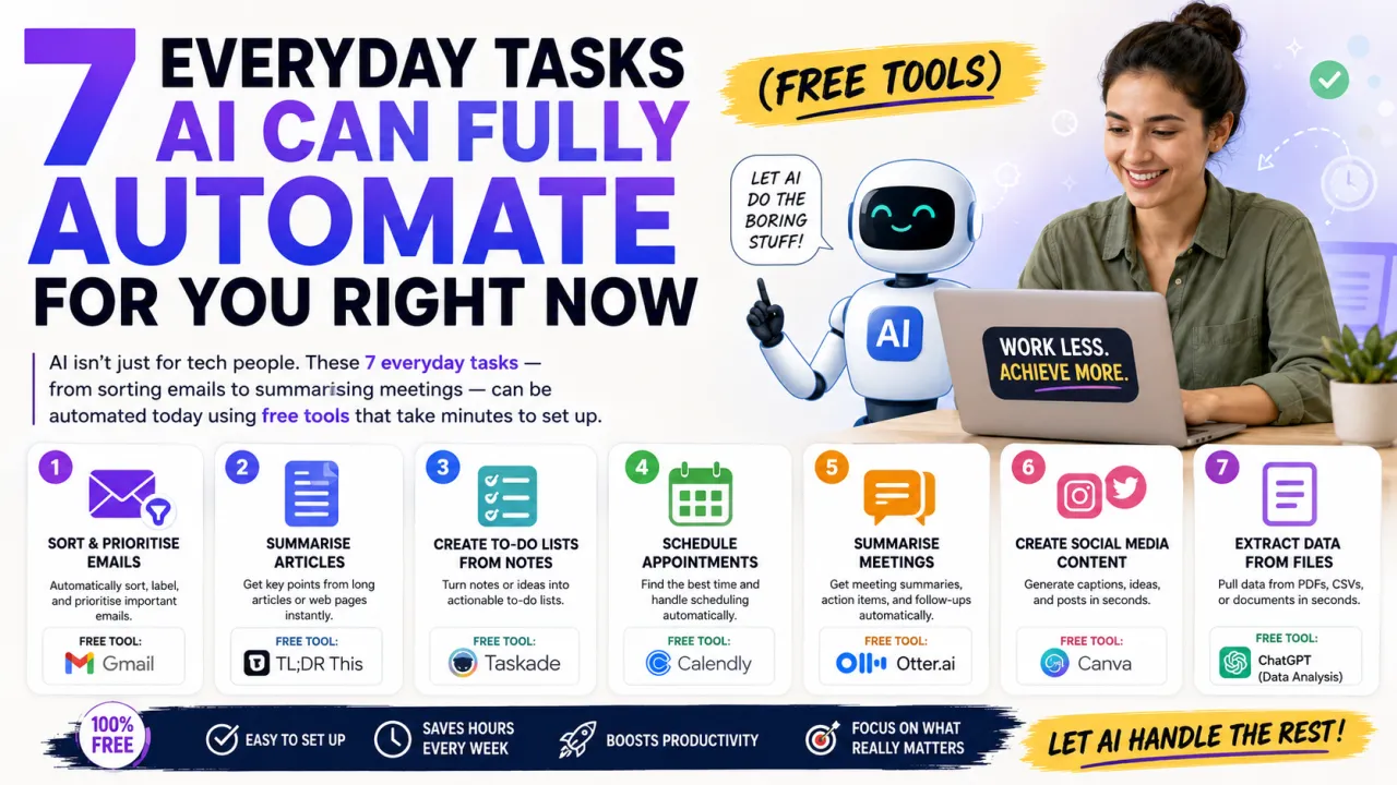 7 Everyday Tasks AI Can Fully Automate for You Right Now (Free Tools)