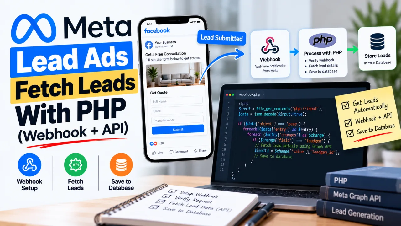 How to Fetch Meta Lead Ads Leads With PHP (Webhook + Graph API)