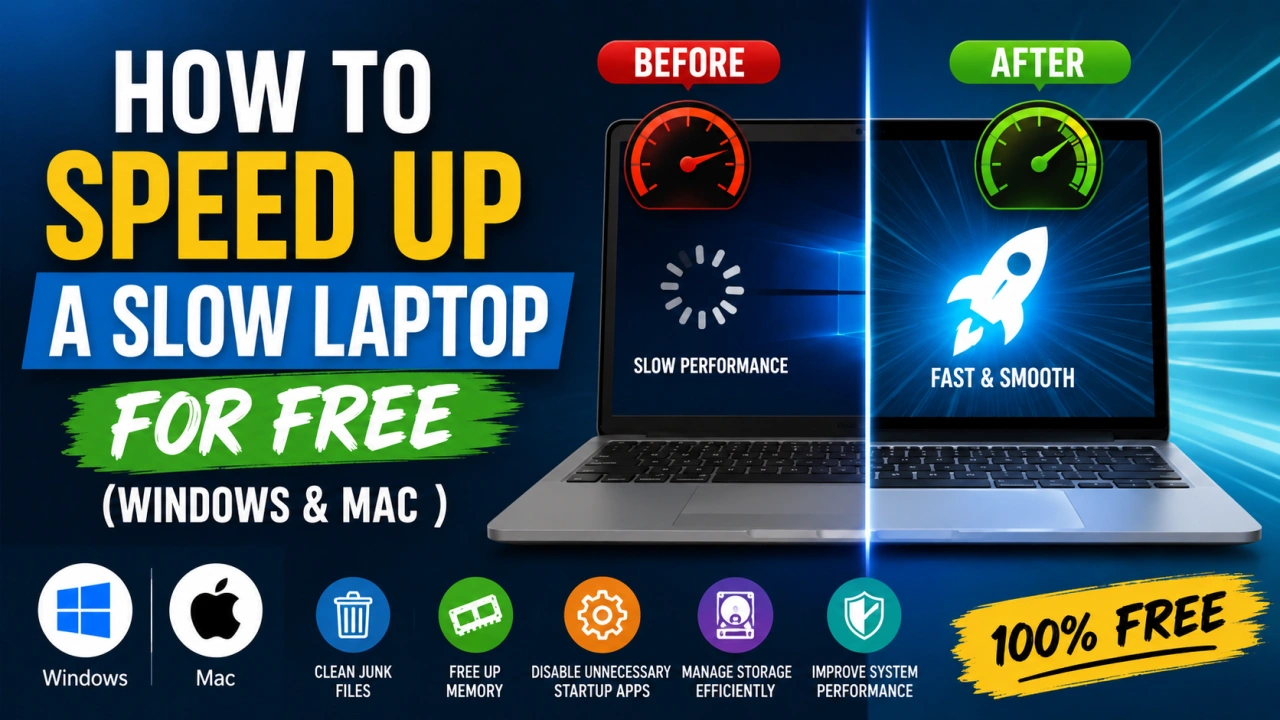 How to Speed Up a Slow Laptop for Free (Windows & Mac )