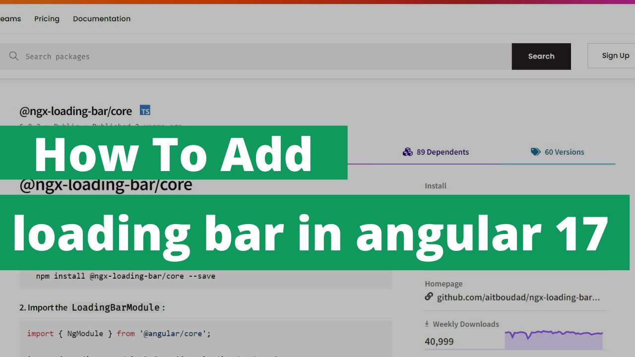 How to add Progress/Loading bar in Angular using ngx-loading-bar ?