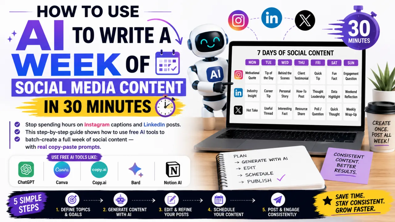 How to Use AI to Write a Week of Social Media Content in 30 Minutes