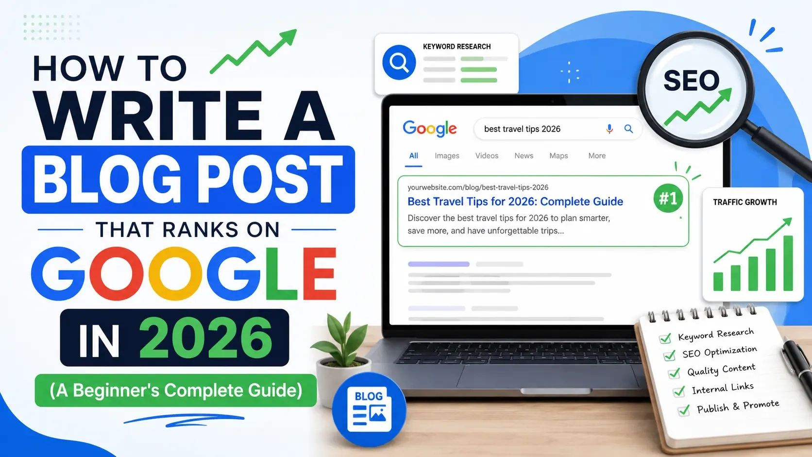 How to Write a Blog Post That Ranks on Google in 2026 (A Beginner's Complete Guide)